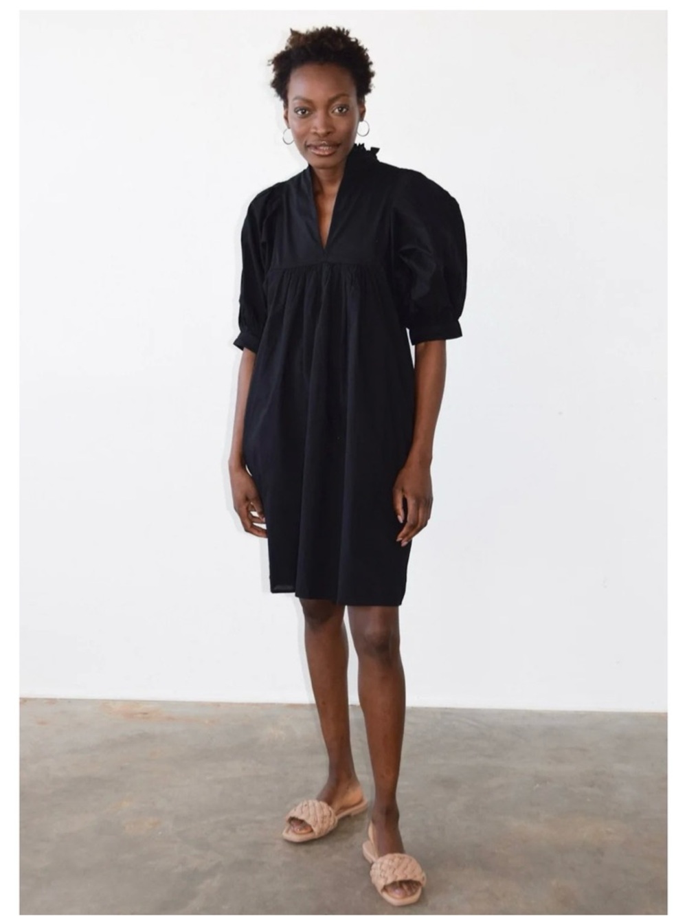 Never a Wallflower High Neck Dress in Black Poplin medium GUC, no flaws